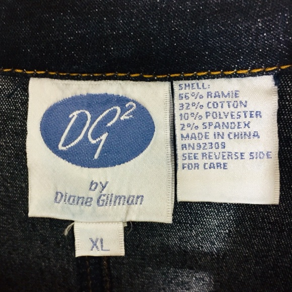 DG2 Diane Gilman Denim Blazer SZ XL - Picture 5 of 8